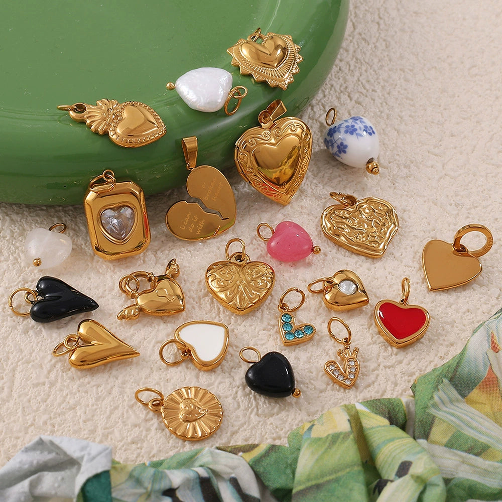 Collection Cœur charm – aranyozott nemesacél
